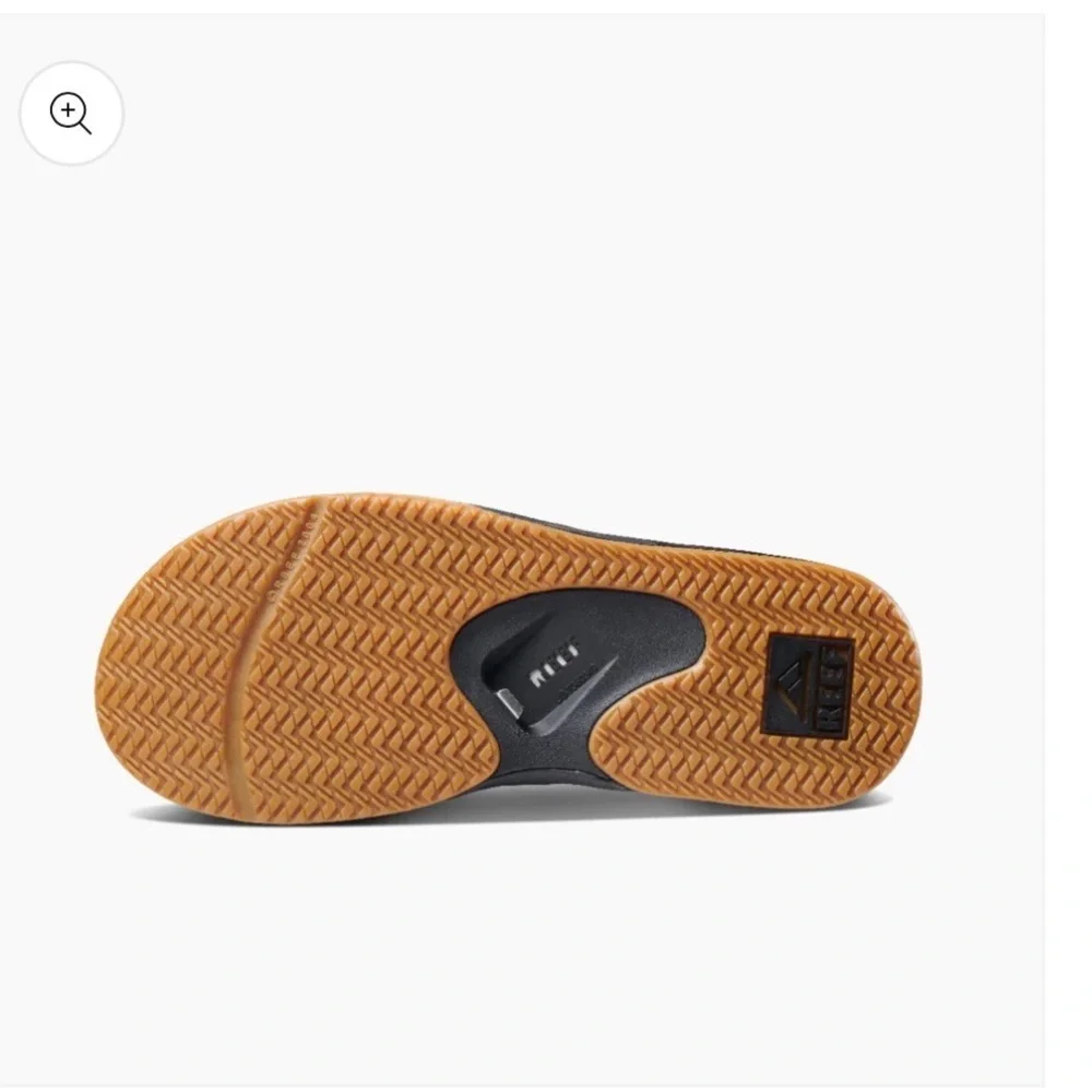 Reef Black and Silver Fanning Flip-Flop with Bottle Opener